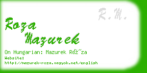 roza mazurek business card